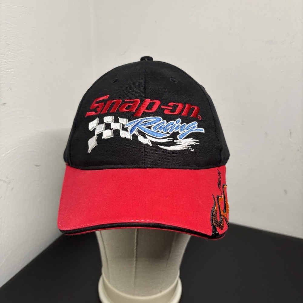 Vintage Choko Snap-On Racing Adjustable Black Hat Cap W/ Flames NWOT Motorsports